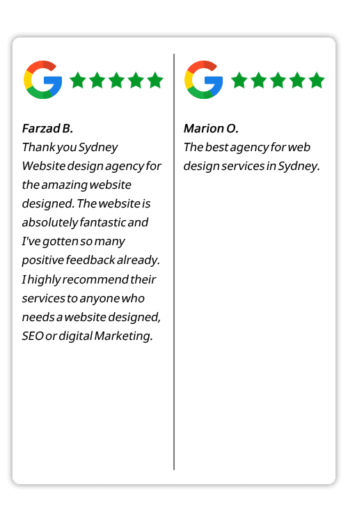 Google Reviews - Farzad R and Marion O
